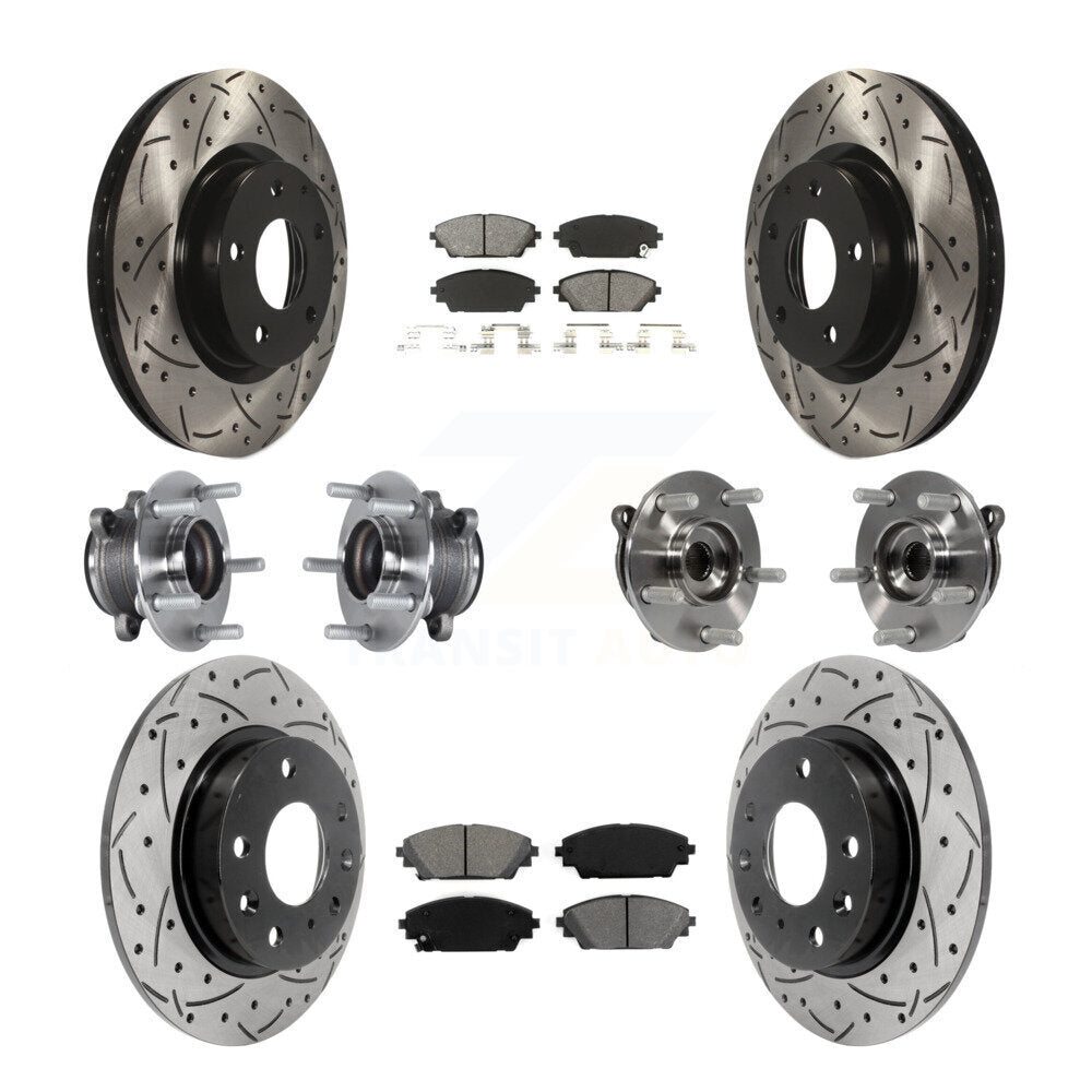 Kit de plaquettes de rotor de frein à disque revêtues de roulement de moyeu avant et arrière (10 pièces) pour Mazda 3 Spor