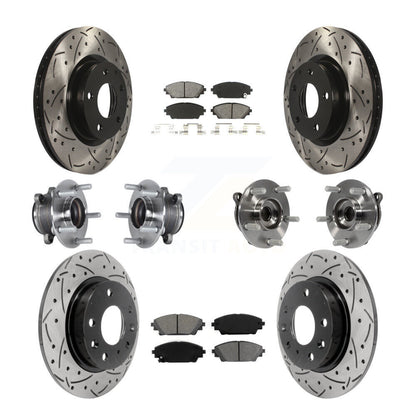 Kit de plaquettes de rotor de frein à disque revêtues de roulement de moyeu avant et arrière (10 pièces) pour Mazda 3 Spor
