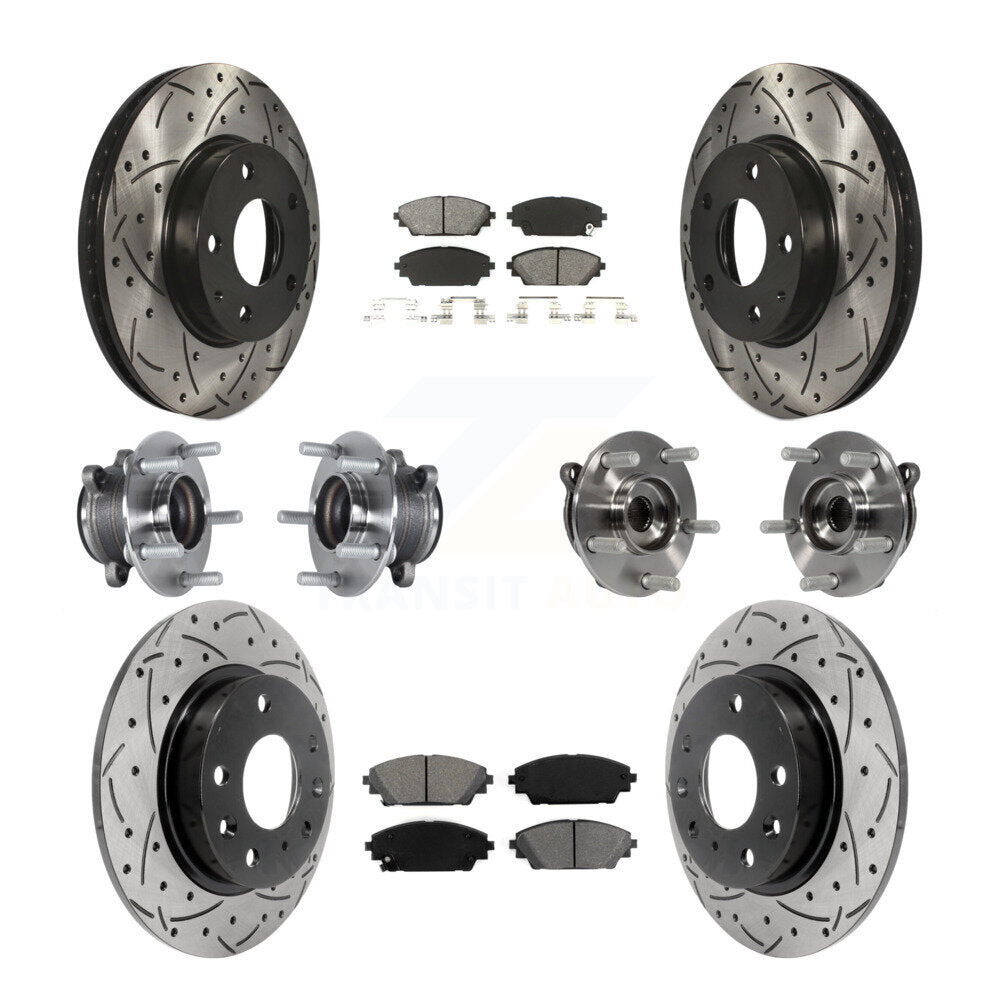 Kit de plaquettes de rotor de frein à disque revêtues de roulement de moyeu avant et arrière (10 pièces) pour Mazda 3 Spor