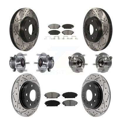 Kit de plaquettes de rotor de frein à disque revêtues de roulement de moyeu avant et arrière (10 pièces) pour Mazda 3 Spor