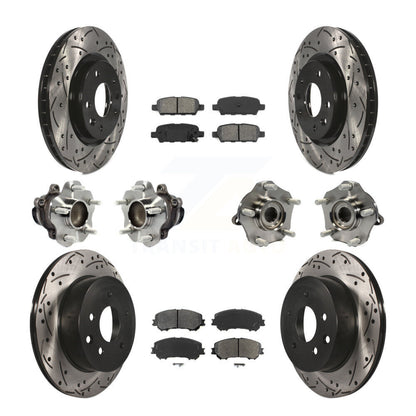 Kit de plaquettes de rotor de frein enduites de roulement de moyeu avant et arrière (10 pièces) pour Nissan Rogue Spor