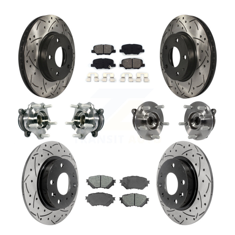 Kit de plaquettes de rotor de frein à disque revêtues de roulement de moyeu avant et arrière (10 pièces) pour Mazda 3 Spor