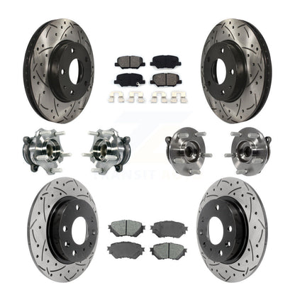 Kit de plaquettes de rotor de frein à disque revêtues de roulement de moyeu avant et arrière (10 pièces) pour Mazda 3 Spor
