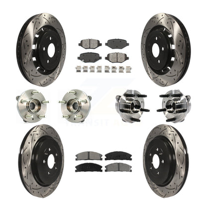 Kit de plaquettes de rotor de frein enduites de roulement de moyeu avant et arrière (10 pièces) pour Ford Taurus Polic
