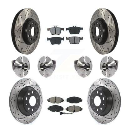 Kit de rotor et de plaquettes de frein revêtus de roulement de moyeu avant et arrière (10 pièces) pour Audi TT Quattr