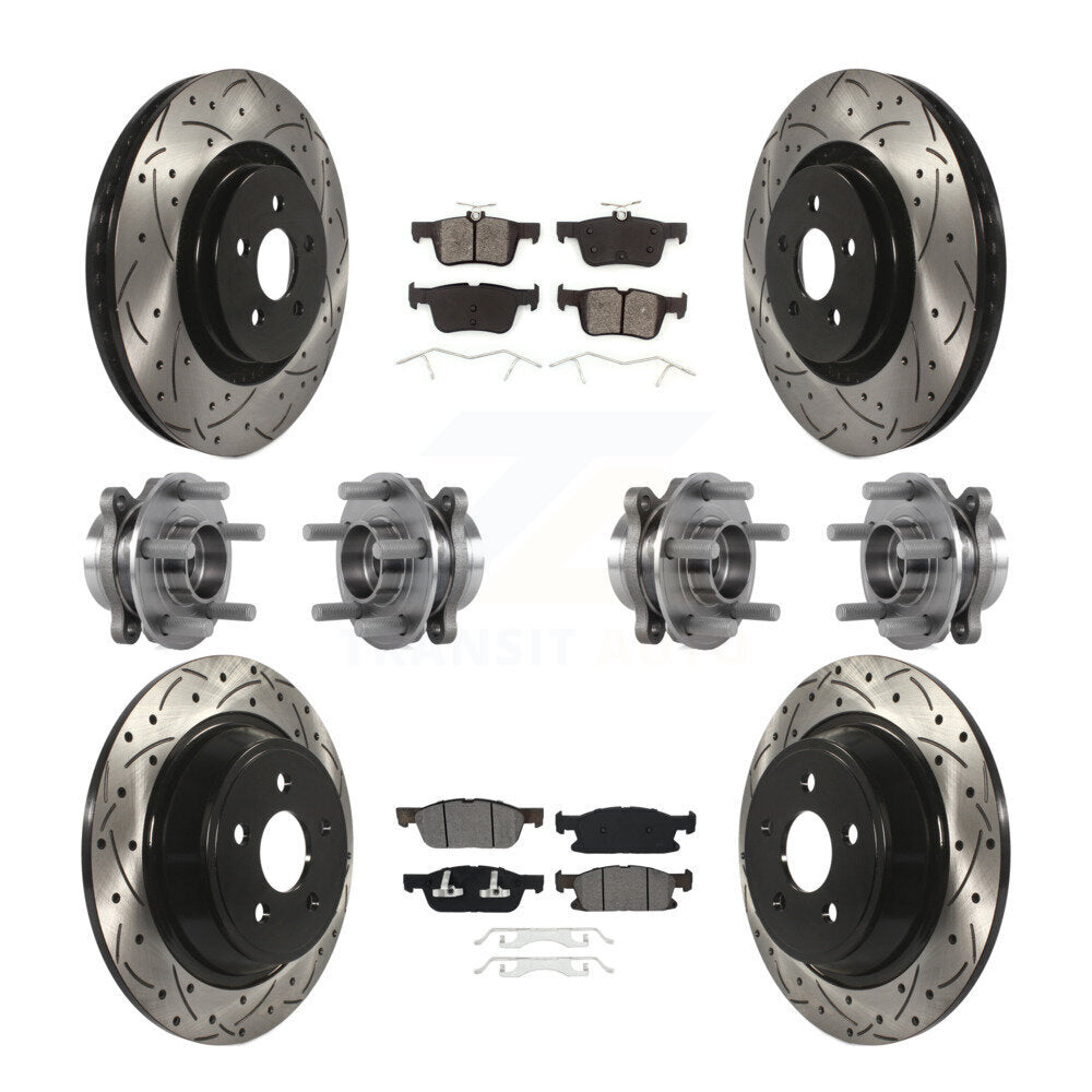Kit de plaquettes de Rotor de frein, roulement de moyeu avant et arrière (10 pièces) pour Ford Edge Lincoln MK