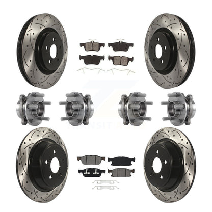 Kit de plaquettes de Rotor de frein, roulement de moyeu avant et arrière (10 pièces) pour Ford Edge Lincoln MK