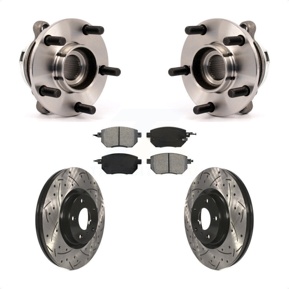 Kit de plaquettes de Rotor de frein, ensemble de roulements de moyeu avant, fente de perçage, pour Nissan Muran