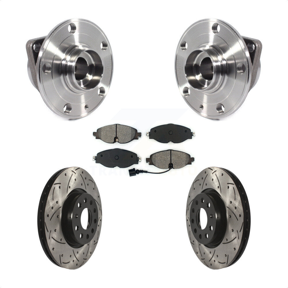 Kit de plaquettes de Rotor de frein, roulement de moyeu avant, fente de perçage, pour Volkswagen Taos GTI Golf A