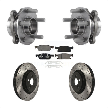 Kit de plaquettes de Rotor de frein, roulement de moyeu avant, fente de perçage, pour Ford Edge Lincoln Nautilu