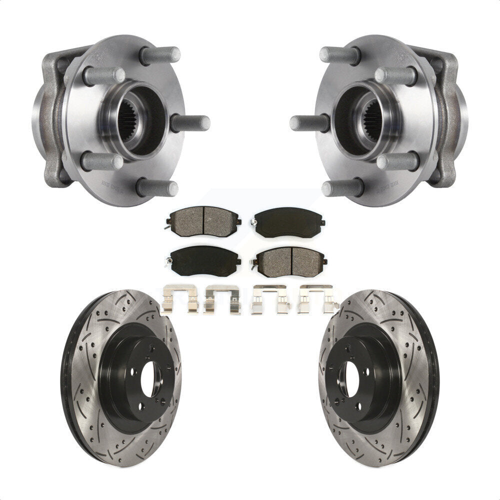 Kit de plaquettes de Rotor de frein, roulement de moyeu avant, fente percée, pour Subaru Forester Crosstre