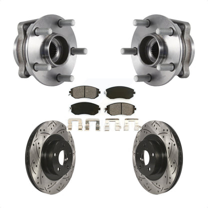 Kit de plaquettes de Rotor de frein, roulement de moyeu avant, fente percée, pour Subaru Forester Crosstre