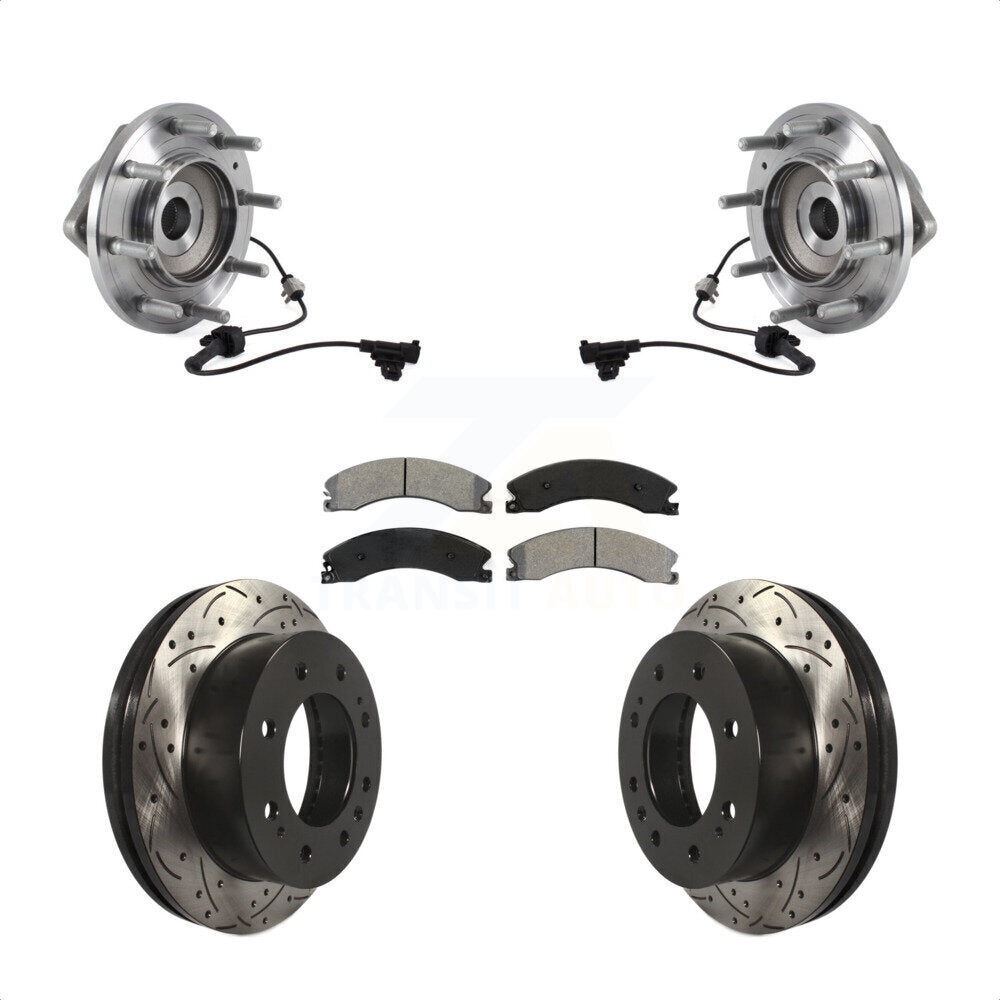Kit de plaquettes de Rotor de frein, roulement de moyeu avant, fente de perçage, pour GMC Sierra 3500 HD 4W
