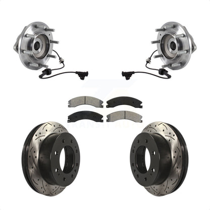 Kit de plaquettes de Rotor de frein, roulement de moyeu avant, fente de perçage, pour GMC Sierra 3500 HD 4W