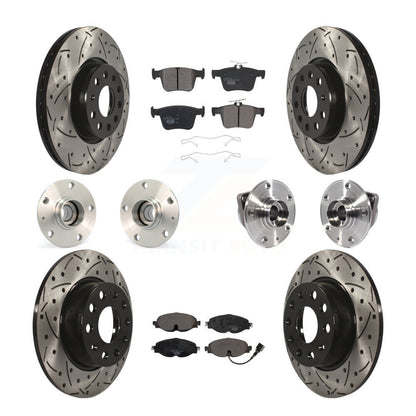Kit de rotors et plaquettes de frein revêtus de roulement de moyeu avant et arrière (10 pièces) pour Audi A3 Sportbac