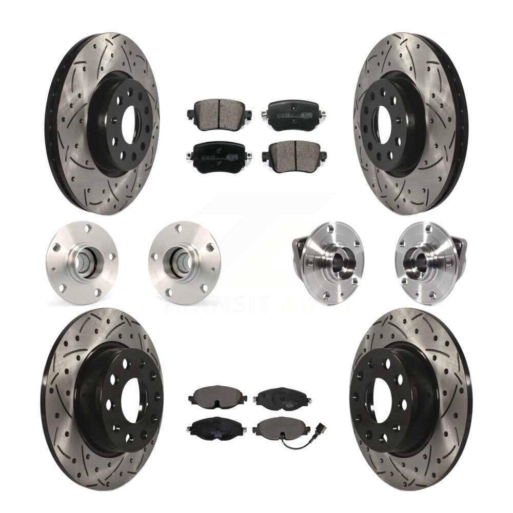 Kit de plaquettes de Rotor de frein à disque revêtu de roulement de moyeu avant et arrière (10 pièces) pour Volkswagen GT