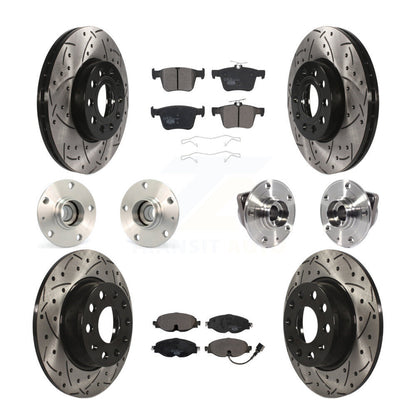 Kit de rotor et de plaquettes de frein revêtus de roulement de moyeu avant et arrière (10 pièces) pour Audi A3 2016 2.0