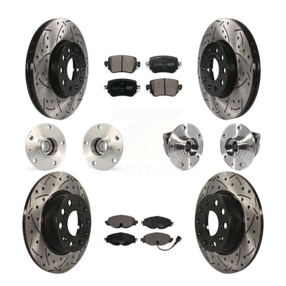 Kit de rotor et de plaquettes de frein revêtus de roulement de moyeu avant et arrière (10 pièces) pour Volkswagen Gol