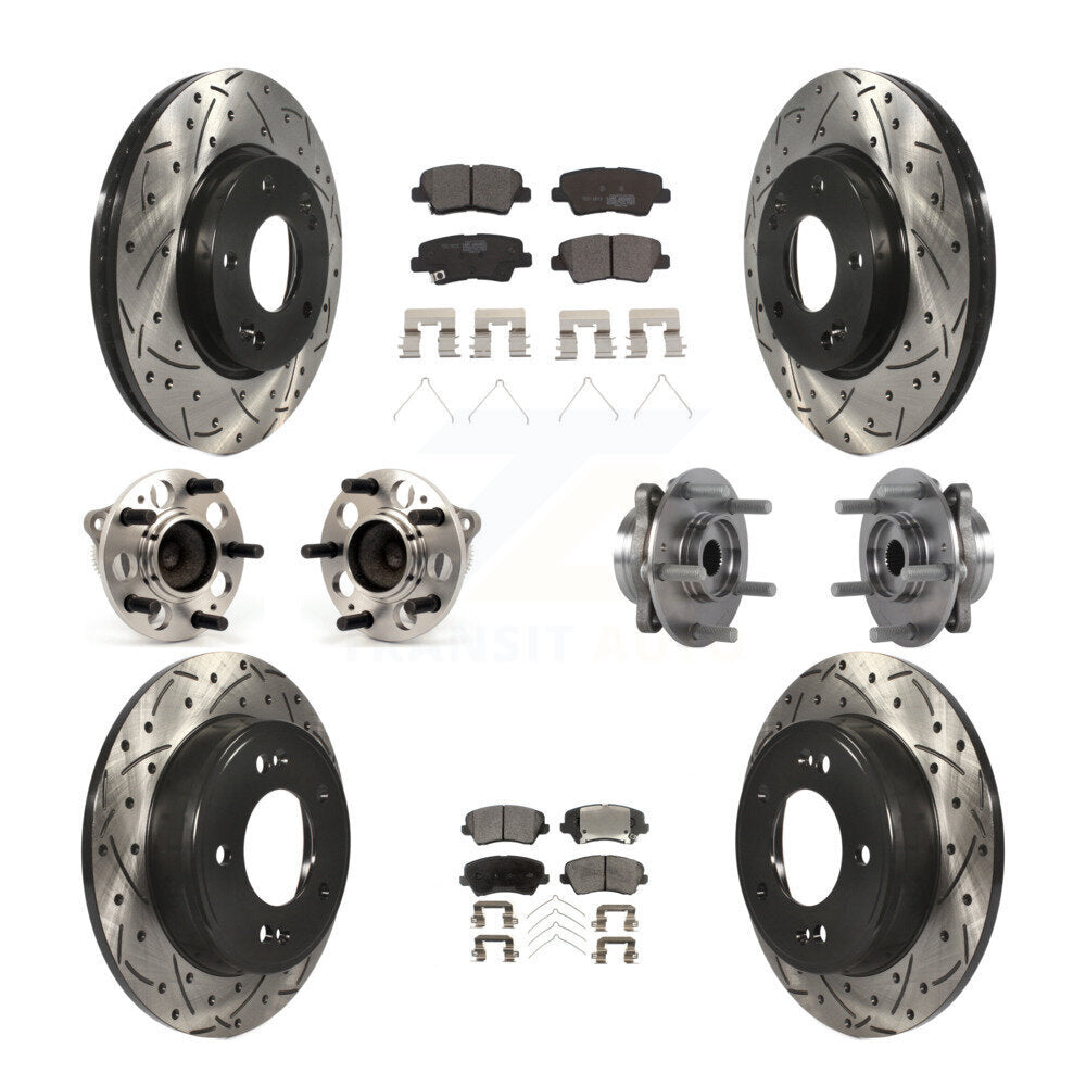 Kit de plaquettes de rotor de frein, roulement de moyeu avant et arrière (10 pièces) pour Hyundai Elantra G 17