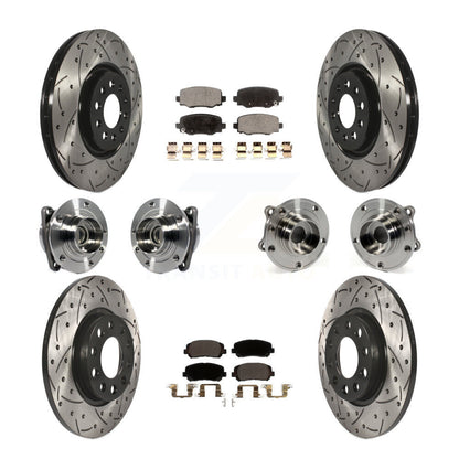 Kit de rotors et plaquettes de frein revêtus de roulement de moyeu avant et arrière (10 pièces) pour Chrysler 200 FW