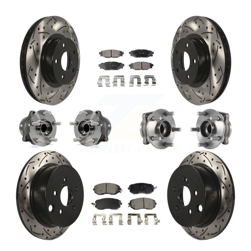 Kit de plaquettes de Rotor de frein à disque revêtu de roulement de moyeu avant et arrière (10 pièces) pour Subaru Imprez