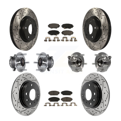 Kit de plaquettes de rotor de frein à disque revêtues de roulement de moyeu avant et arrière (10 pièces) pour Mazda 3 Spor