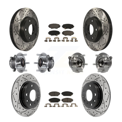 Kit de plaquettes de rotor de frein à disque revêtues de roulement de moyeu avant et arrière (10 pièces) pour Mazda 3 Spor