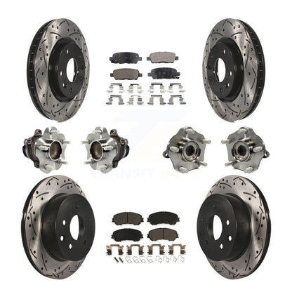 Kit de plaquettes de rotor de frein enduites de roulement de moyeu avant et arrière (10 pièces) pour Nissan Rogue Spor