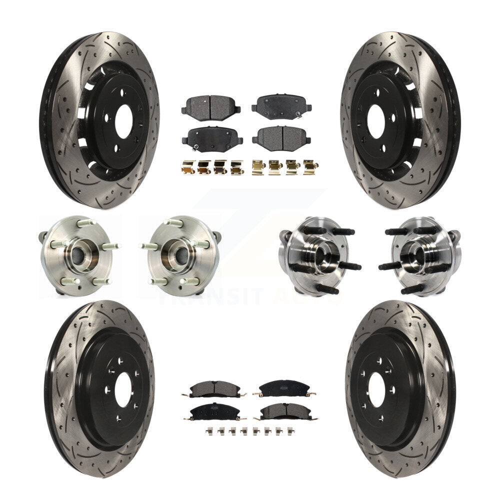 Kit de plaquettes de rotor de frein enduites de roulement de moyeu avant et arrière (10 pièces) pour Ford Taurus Polic