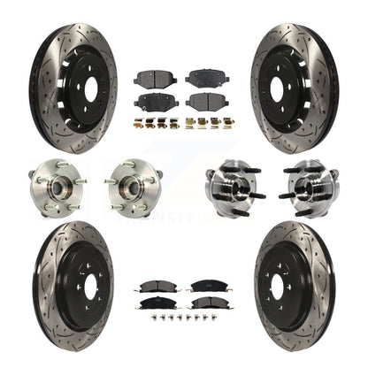 Kit de plaquettes de rotor de frein enduites de roulement de moyeu avant et arrière (10 pièces) pour Ford Taurus Polic