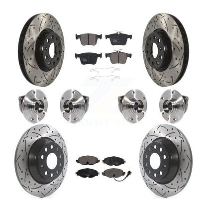 Kit de rotor et de plaquettes de frein revêtus de roulement de moyeu avant et arrière (10 pièces) pour Audi TT Quattr