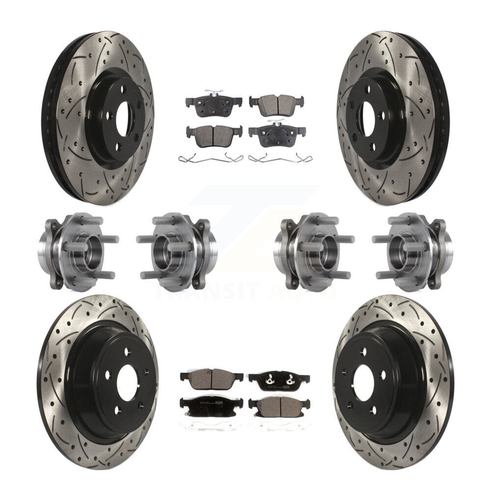 Kit de plaquettes de Rotor de frein revêtues de roulement de moyeu avant et arrière (10 pièces) pour Lincoln Continenta