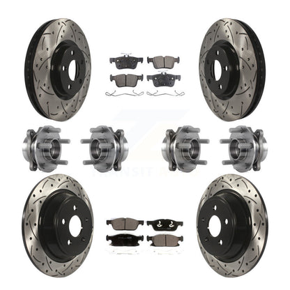 Kit de plaquettes de Rotor de frein revêtues de roulement de moyeu avant et arrière (10 pièces) pour Lincoln Continenta