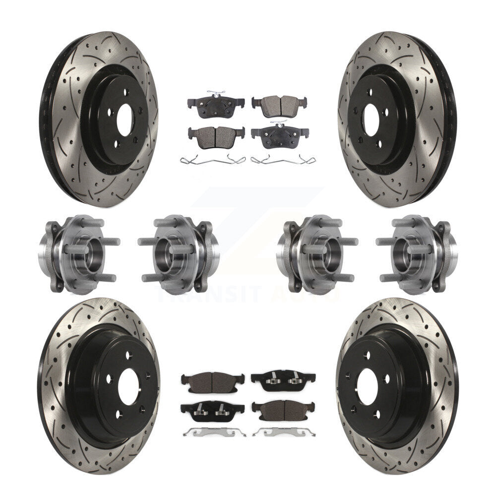 Kit de plaquettes de Rotor de frein, roulement de moyeu avant et arrière (10 pièces) pour Ford Edge Lincoln MK