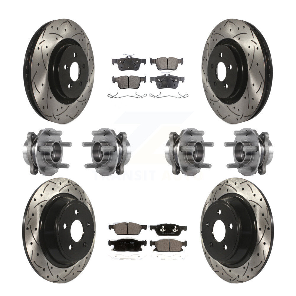 Kit de plaquettes de Rotor de frein revêtues de roulement de moyeu avant et arrière (10 pièces) pour Lincoln Continenta