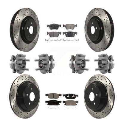 Kit de plaquettes de Rotor de frein revêtues de roulement de moyeu avant et arrière (10 pièces) pour Lincoln Continenta
