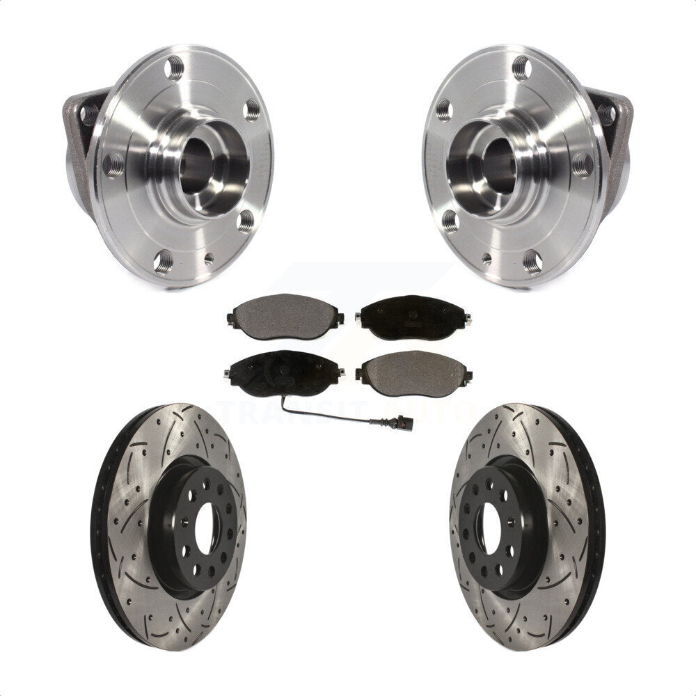 Kit de plaquettes de Rotor de frein, roulement de moyeu avant, fente de perçage, pour Volkswagen GTI Arteo