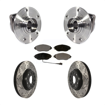 Kit de plaquettes de Rotor de frein, roulement de moyeu avant, fente de perçage, pour Volkswagen GTI Arteo