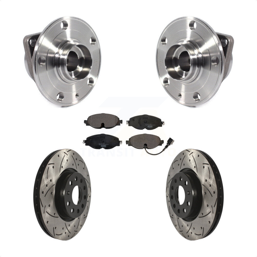 Kit de plaquettes de Rotor de frein, roulement de moyeu avant, fente de perçage, pour Volkswagen Taos GTI Golf A