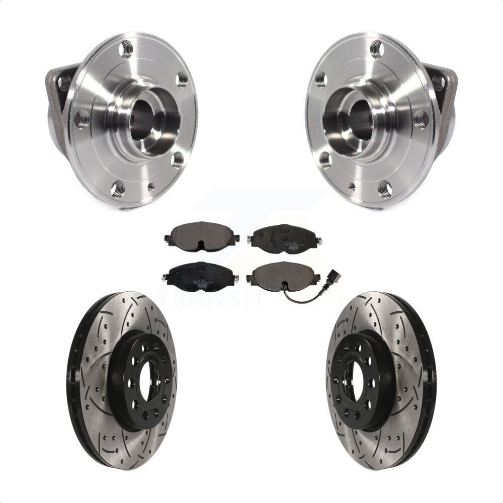 Kit de plaquettes de Rotor de frein, roulement de moyeu avant, fente de perçage, pour Volkswagen Jetta Taos Gol