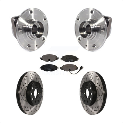 Kit de plaquettes de Rotor de frein, roulement de moyeu avant, fente de perçage, pour Volkswagen Jetta Taos Gol