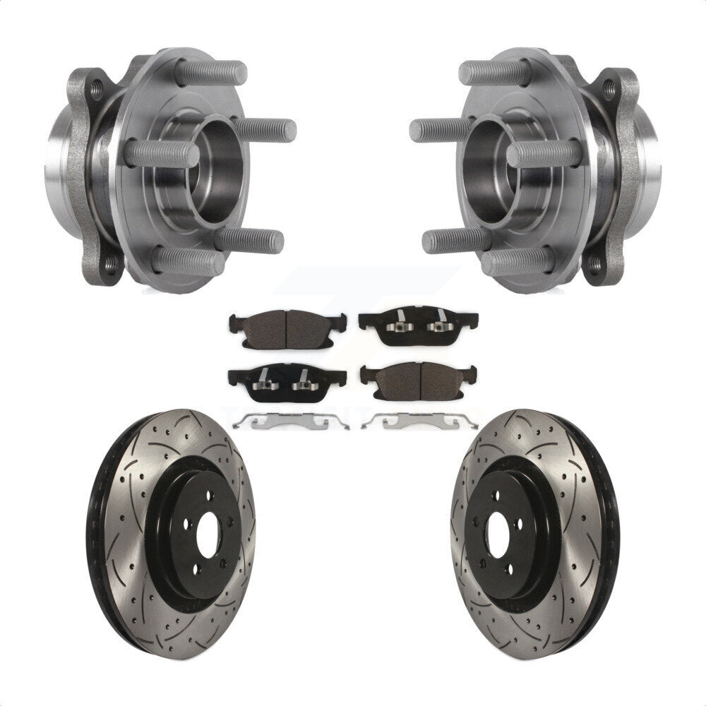 Kit de plaquettes de Rotor de frein, roulement de moyeu avant, fente de perçage, pour Ford Edge Lincoln Nautilu