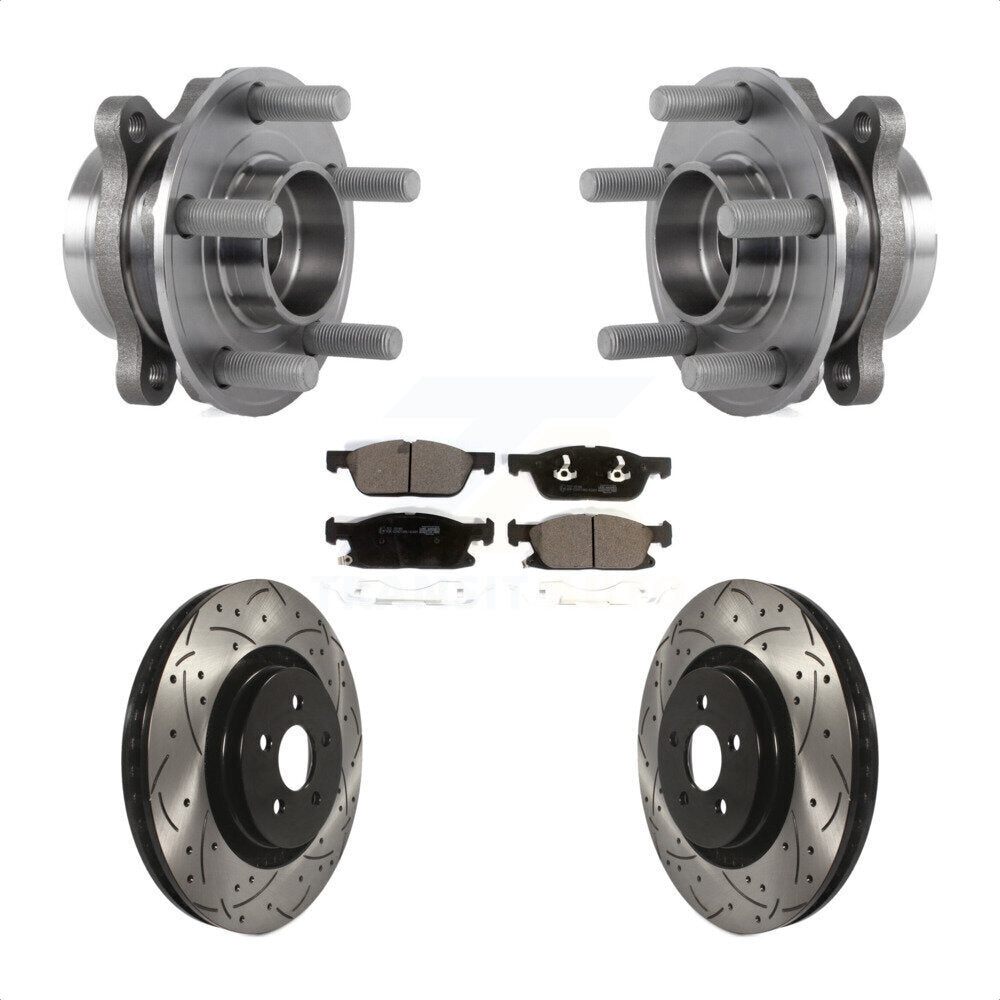 Kit de Rotor et de plaquettes de frein à fente percée, roulement de moyeu avant, pour Ford Fusion Lincoln MK