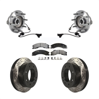 Kit de plaquettes de Rotor de frein, roulement de moyeu avant, fente de perçage, pour GMC Sierra 3500 HD 4W