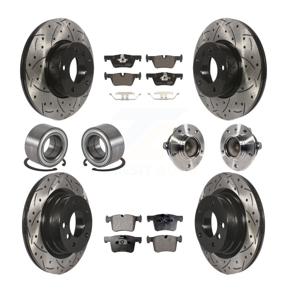 Kit de chaussures de plaquettes de Rotor de frein enduites de roulement de moyeu avant et arrière (10 pièces) pour BMW 320i 328