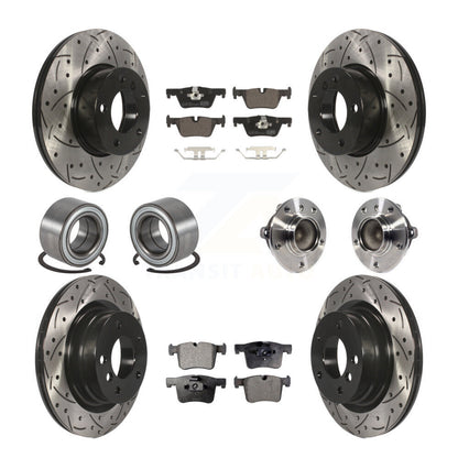 Kit de chaussures de plaquettes de Rotor de frein enduites de roulement de moyeu avant et arrière (10 pièces) pour BMW 320i 328