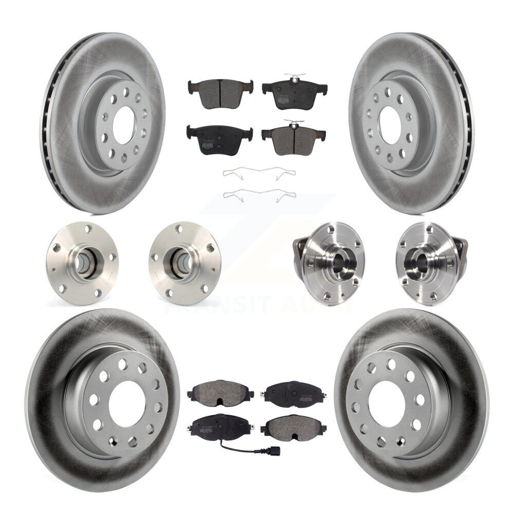 Kit de rotors et plaquettes de frein revêtus de roulement de moyeu avant et arrière (10 pièces) pour Audi A3 Sportbac