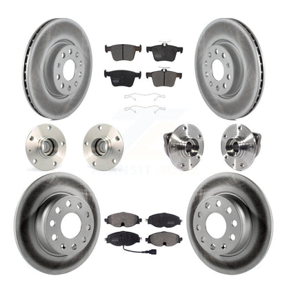 Kit de rotors et plaquettes de frein revêtus de roulement de moyeu avant et arrière (10 pièces) pour Audi A3 Sportbac