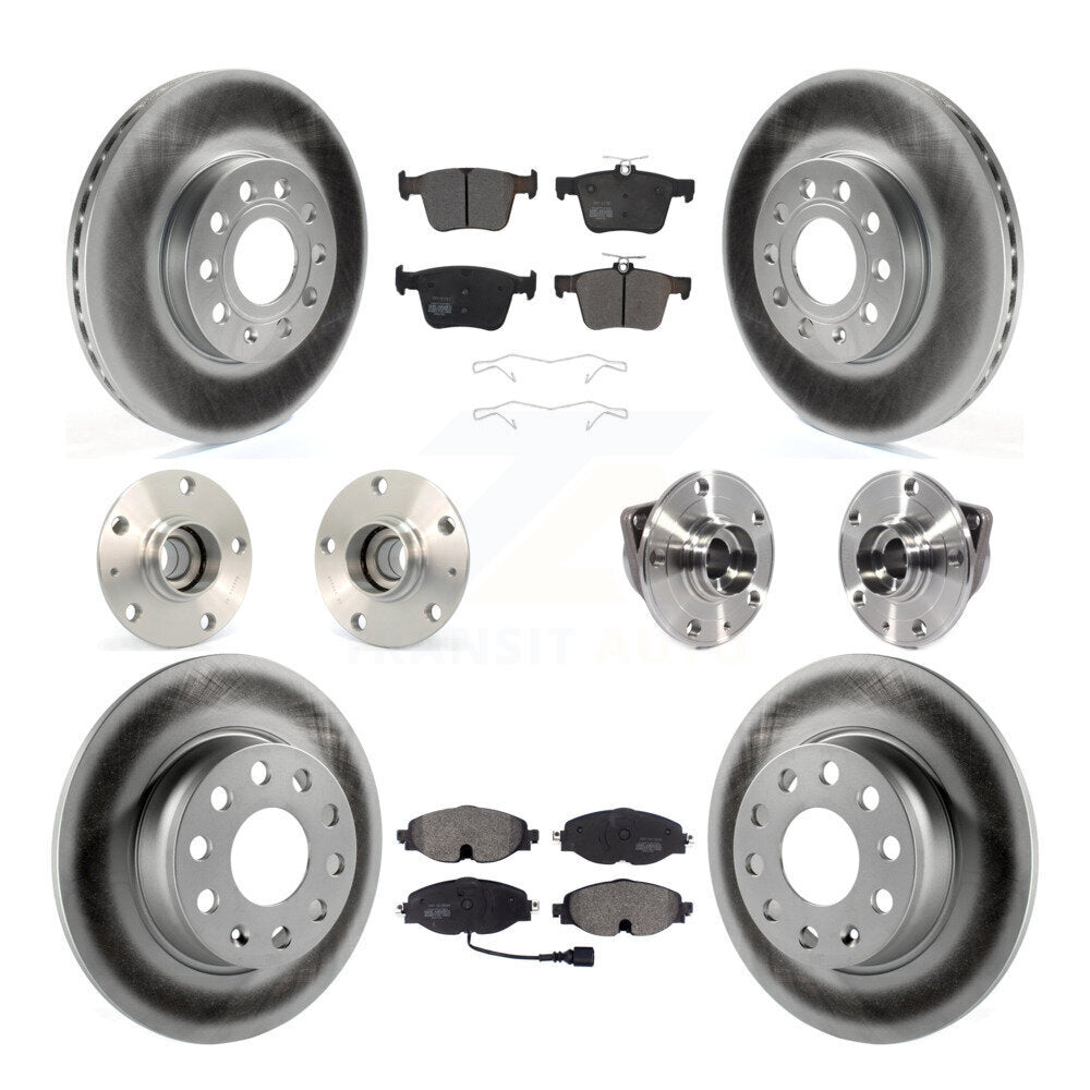 Kit de rotor et de plaquettes de frein revêtus de roulement de moyeu avant et arrière (10 pièces) pour Audi A3 2016 2.0
