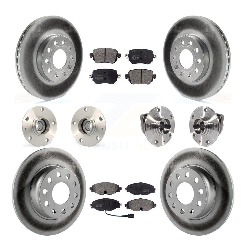 Kit de rotor et de plaquettes de frein revêtus de roulement de moyeu avant et arrière (10 pièces) pour Volkswagen Gol